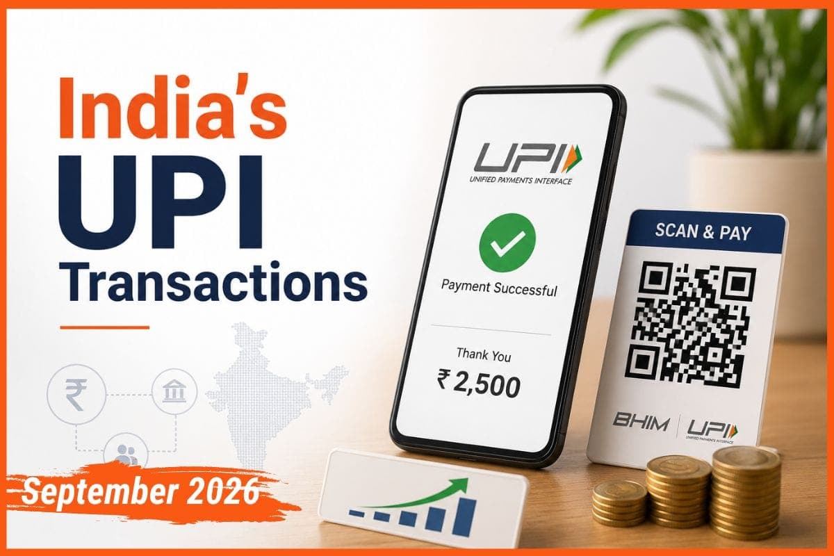 Cover image for UPI Daily Transactions Cross 800 Million for the First Time: 24.07 Billion Transactions in September 2026