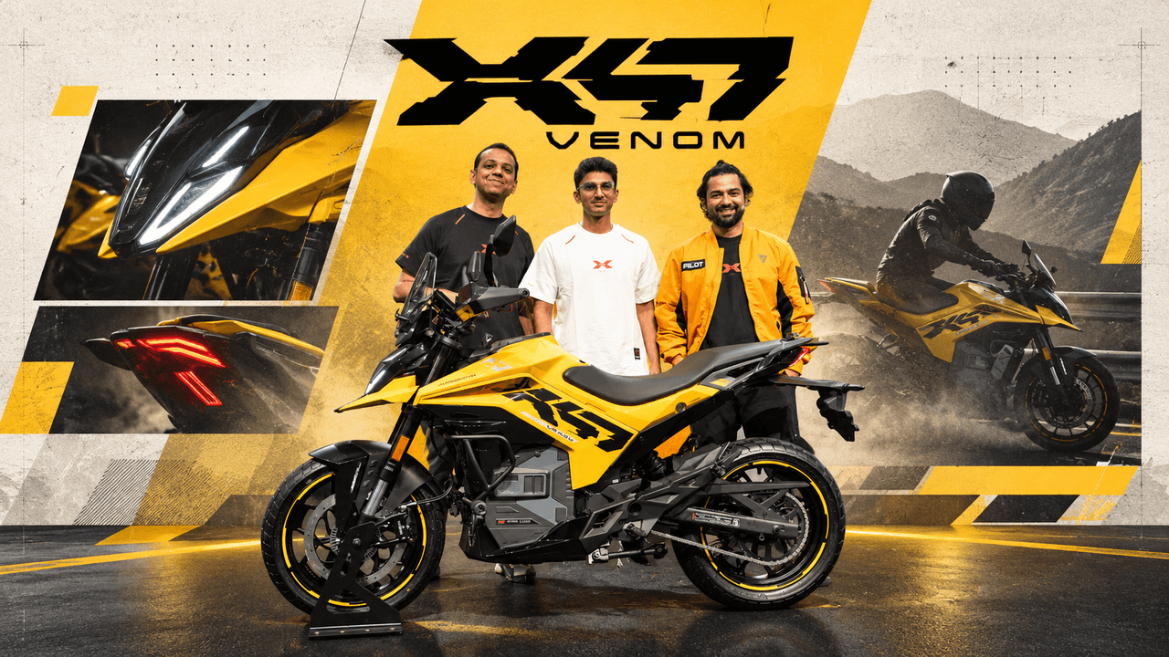 Cover image for Ultraviolette launches X-47 Venom electric motorcycle, introduces new VX-100 platform