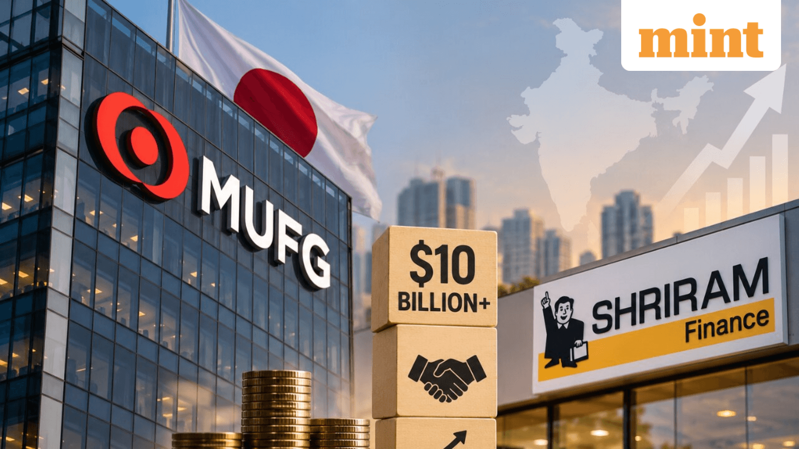 Cover image for Japan's largest bank MUFG weighs $10 billion-plus investment to take majority control of Shriram Finance