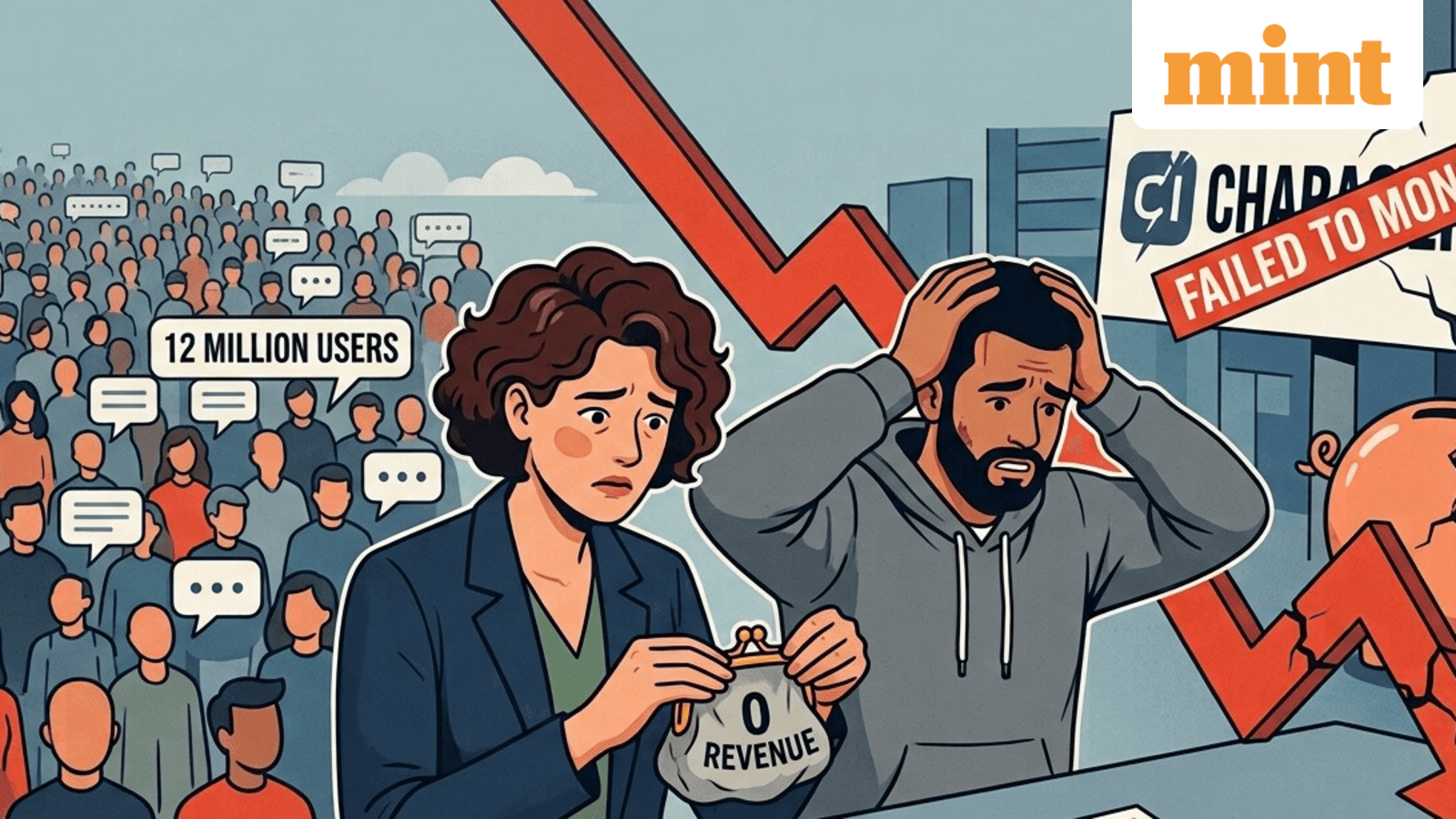 Cover image for AI startup with 12 million users faces bankruptcy: Why Character.AI failed to make money