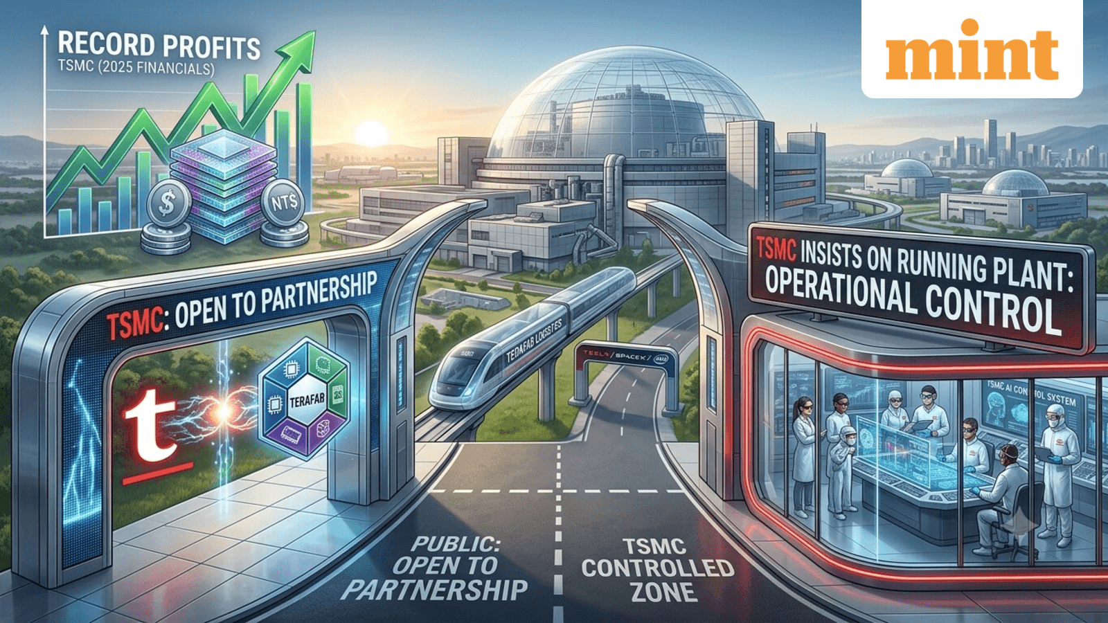 Cover image for TSMC open to partnership with Elon Musk’s Terafab as chip giant's Q3 profit hits record $23.6 billion
