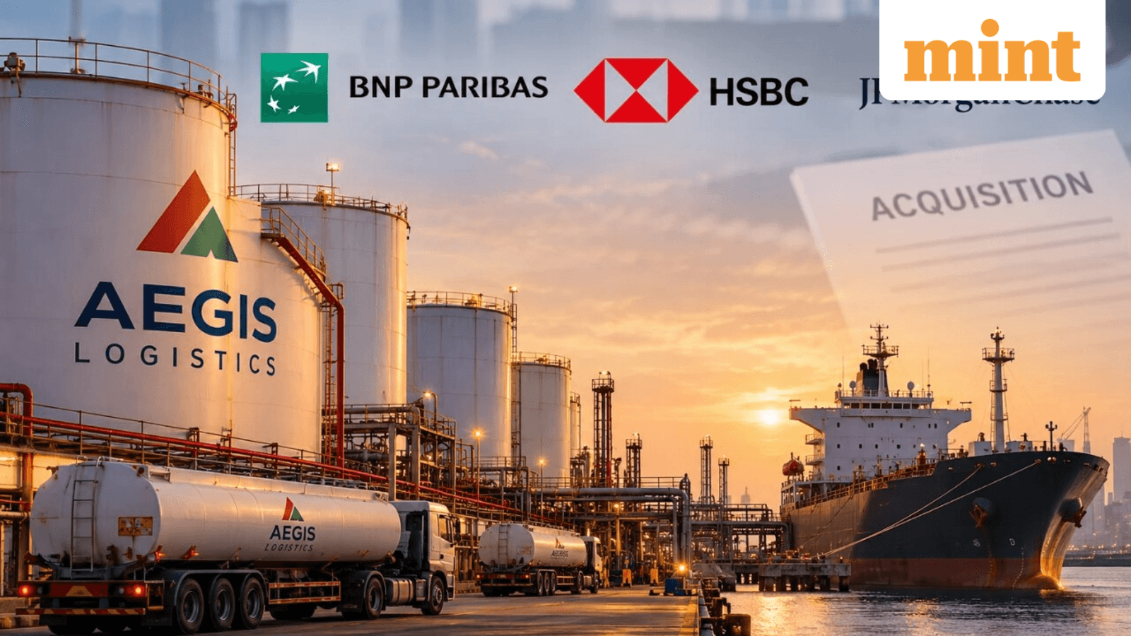 Cover image for Aegis Logistics in talks with BNP Paribas, HSBC, JPMorgan to raise $600 million for Tristar deal