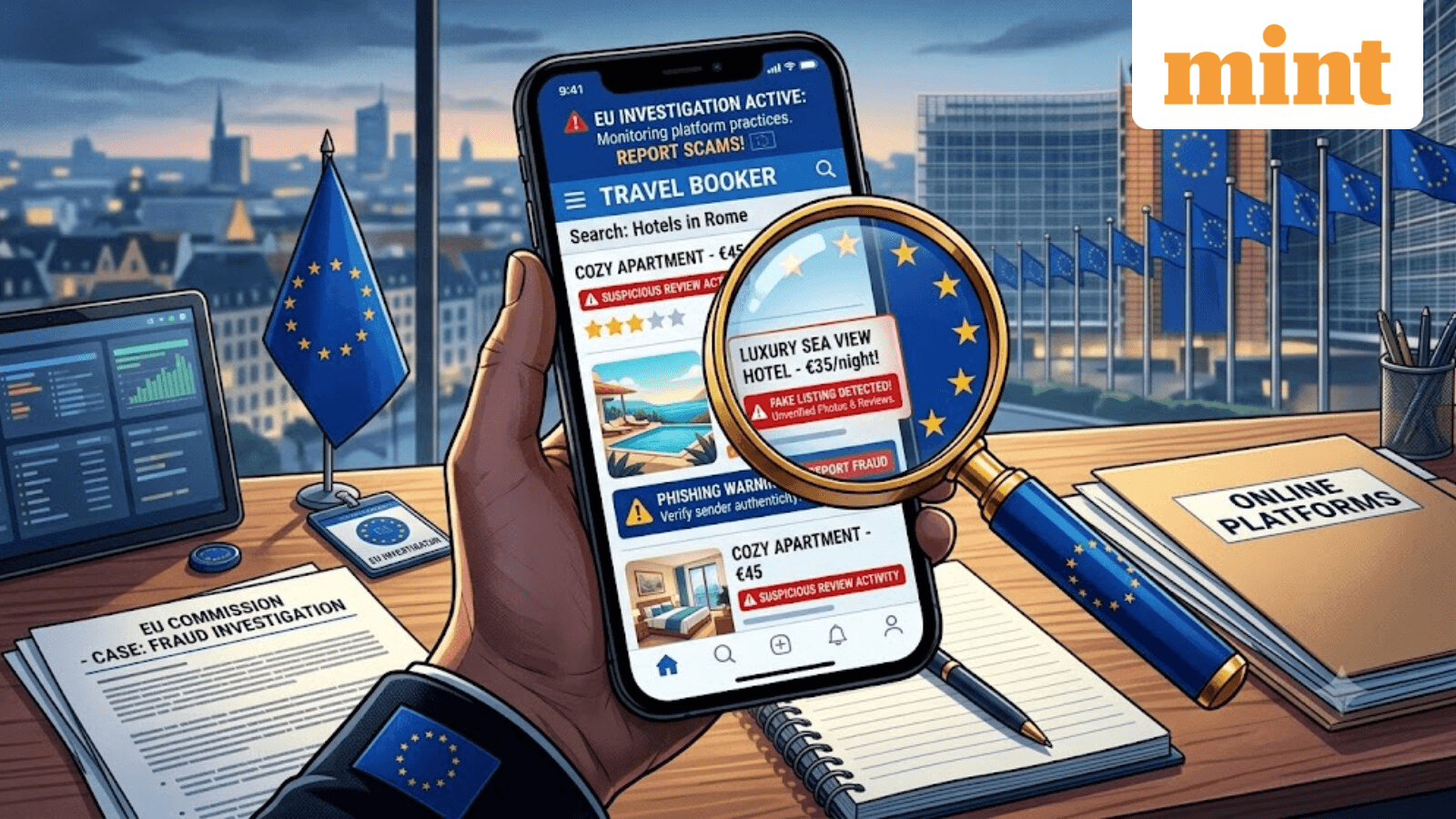 Cover image for What is EU investigating Booking.com for? Fake hotel listings, phishing scams and more | Explained