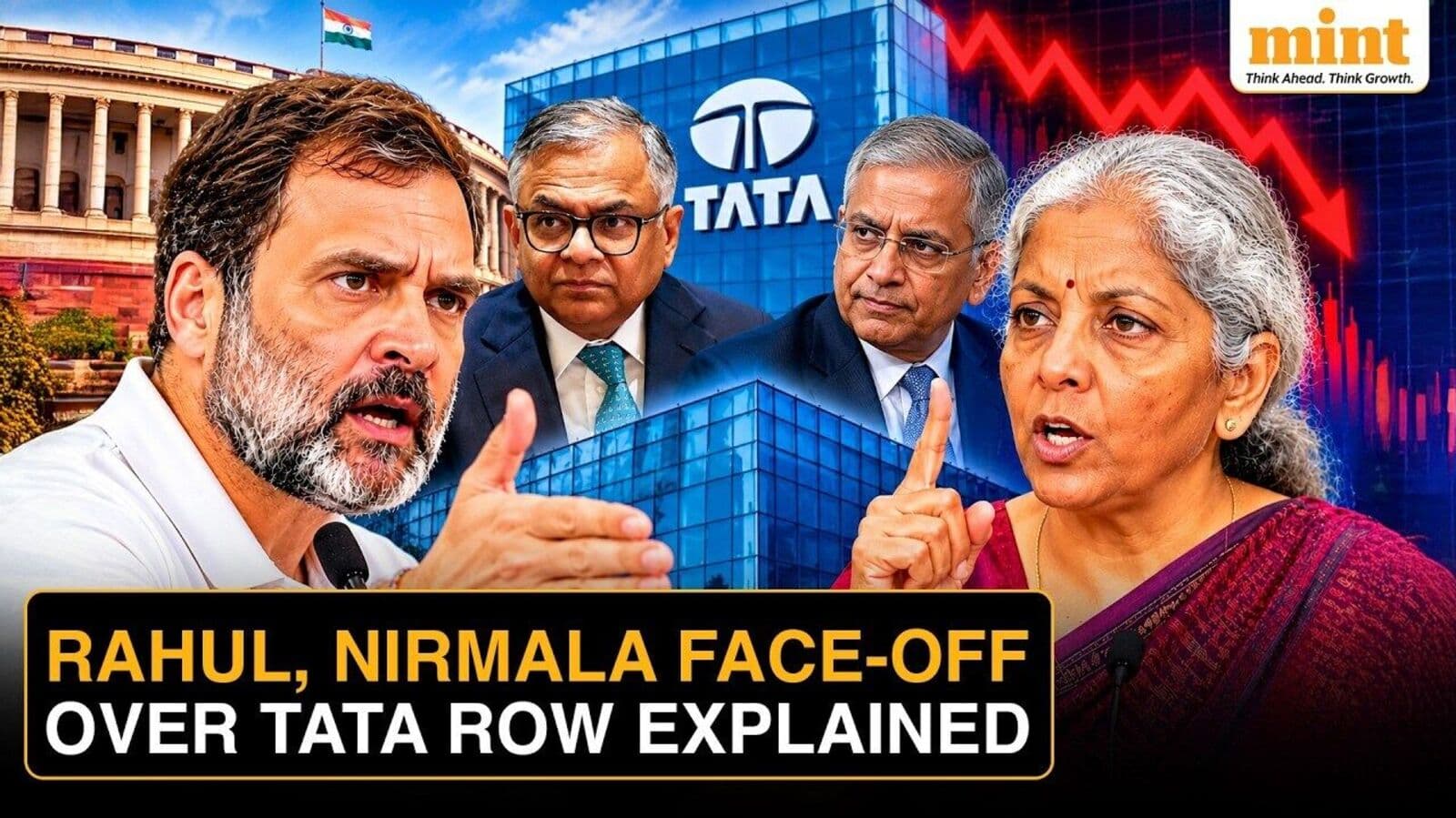 Cover image for Rahul Gandhi says Tata being ‘criminally destroyed’; Nirmala Sitharaman hits back, says ‘refrain from seeing ghosts’